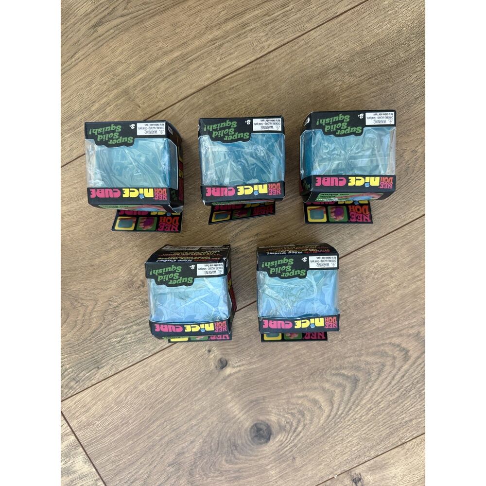 NEEDOH nice cube lot 5 blue stress reliever squish slime NEW NWt
